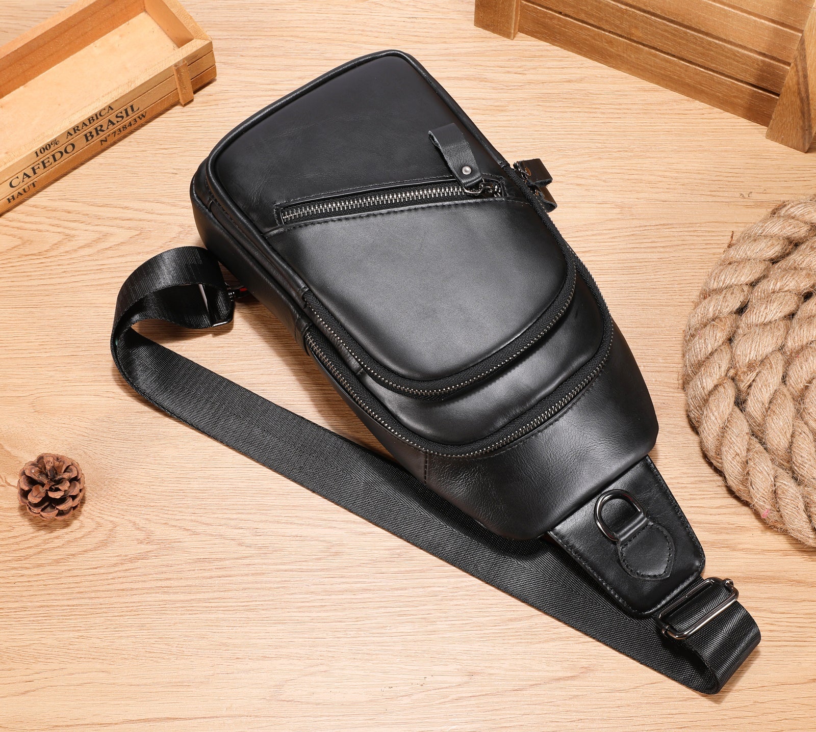 bullcaptain leather sling bag