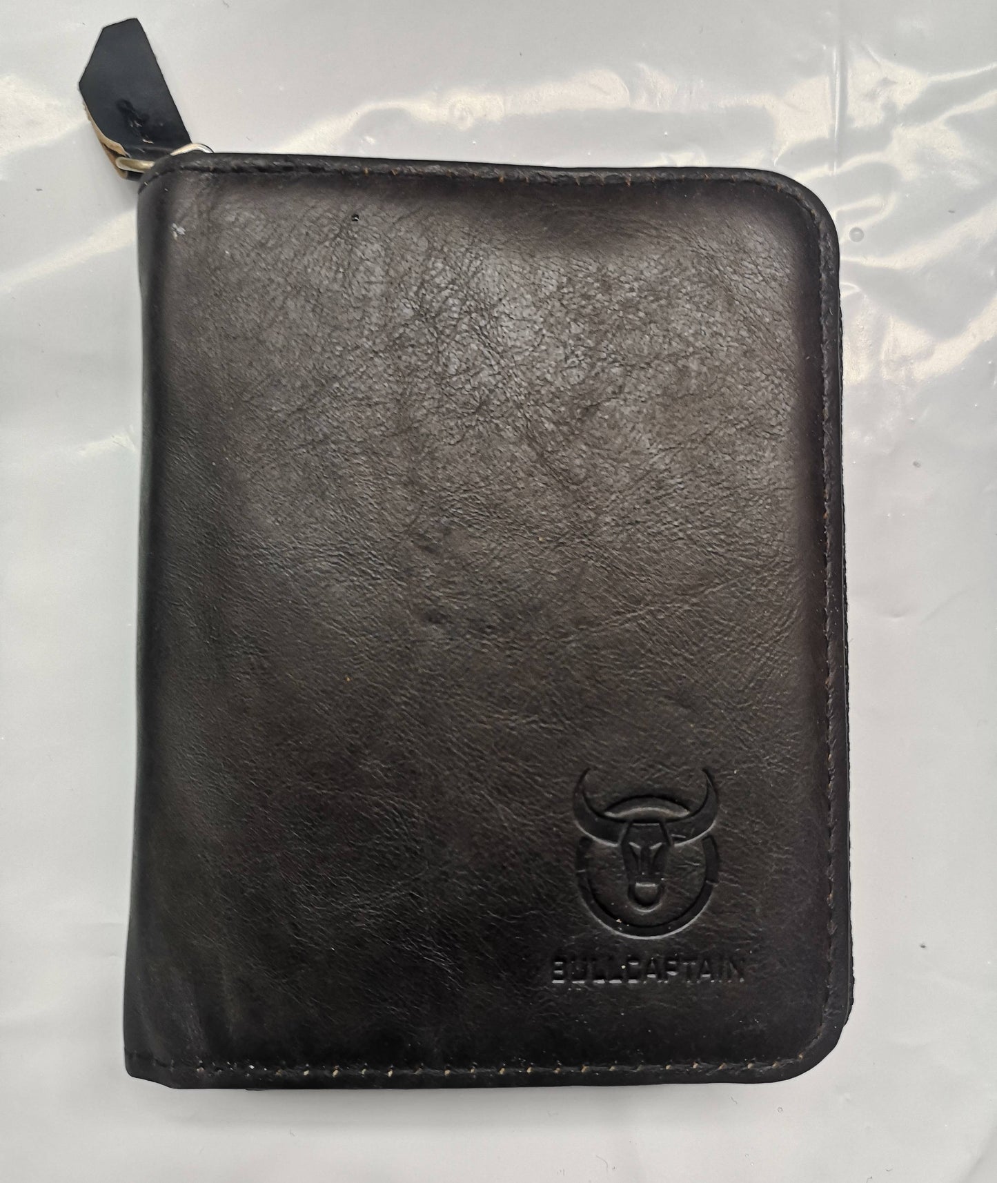 Clearance Sale BULLCAPTAIN Men Leather Zip Around Wallet, Bifold Wallet