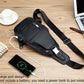 Leather Sling Bag Casual Mens Crossbody Chest Bag Travel Backpacks with USB Charging Port
