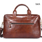 BULLCAPTAIN Vintage Leather Briefcase 16 Inch Messenger Laptop Bag For Men Work Business Travel