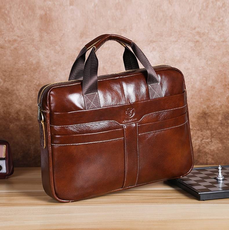 BULLCAPTAIN Leather Briefcase