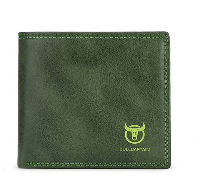BULLCAPTAIN Bifold Leder RFID Slim Wallet für Herren