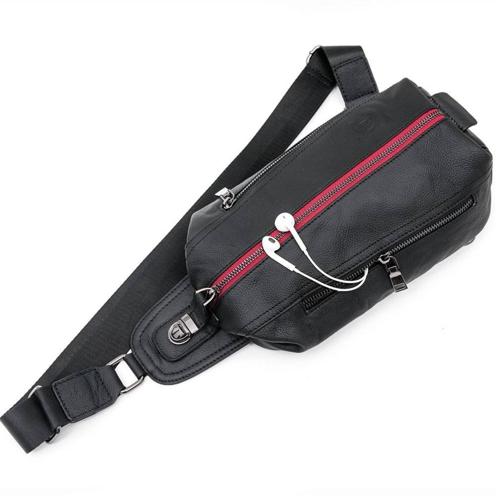 Bull Captain Crossbody Bag Leather Chest Bag for Men Sling Backpack - NOBONI
