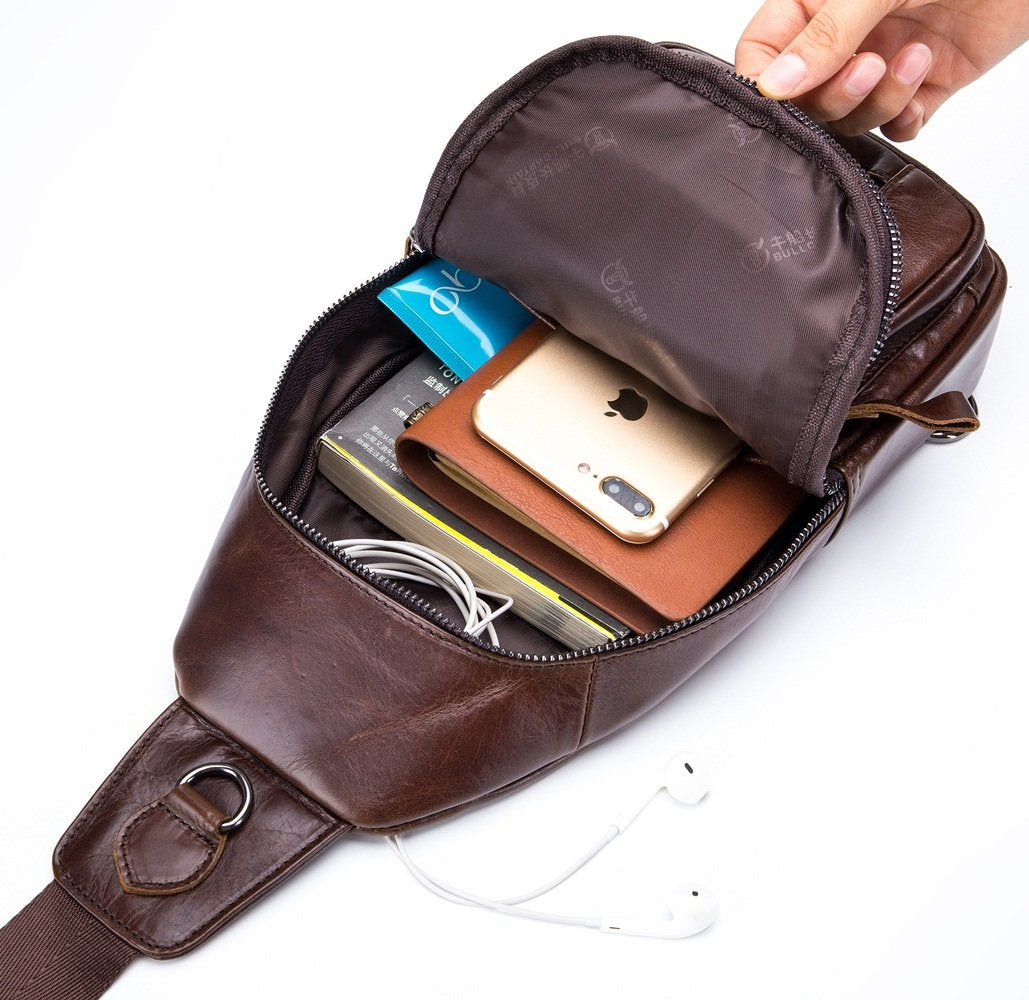 BullCaptain leather sling backpack